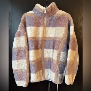 Plaid Sherpa Pullover
